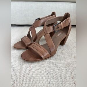 | Ecco | Kotka 65 mm | Leather Block Heel Sandals in the color Navajo Brown